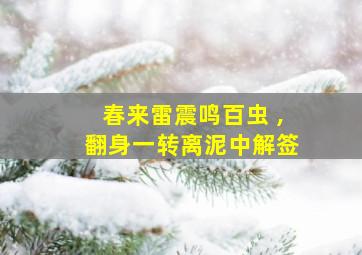 春来雷震鸣百虫 ,翻身一转离泥中解签